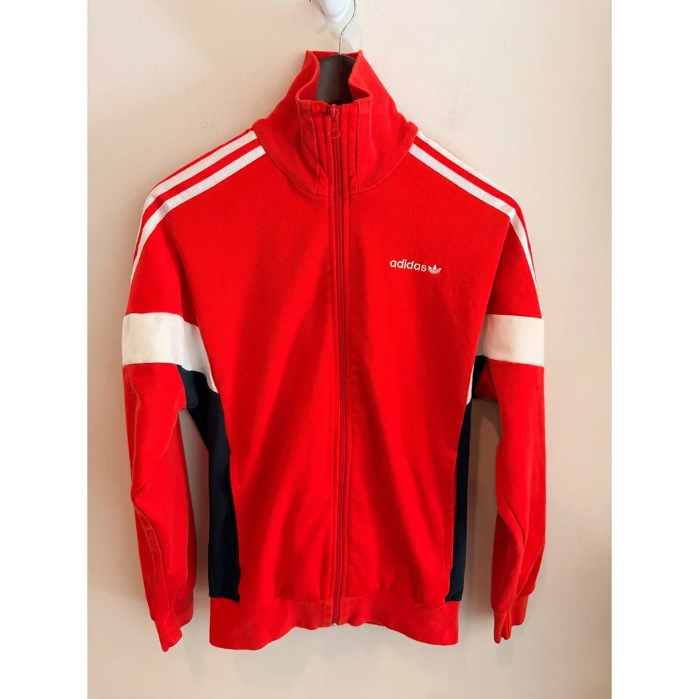 Adidas Originals Track Jacket Red Navy White Colorblock Trefoil BK5913 Men Small
